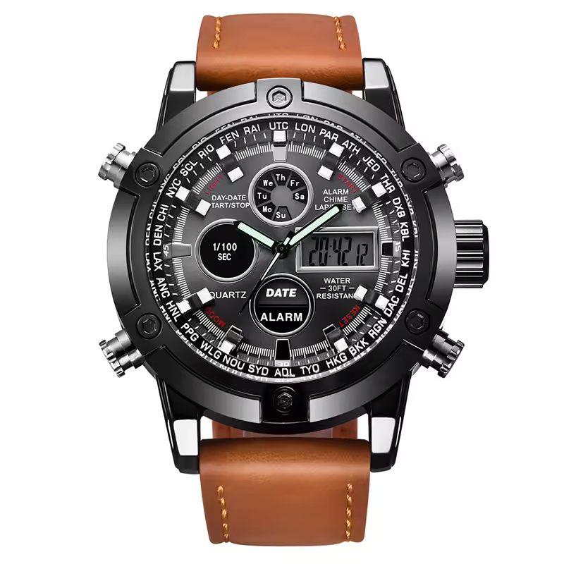 Sport Chronograph Digital Watches Steel Automatic Male Alarm Clock