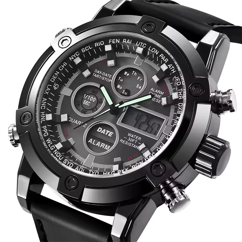 Sport Chronograph Digital Watches Steel Automatic Male Alarm Clock